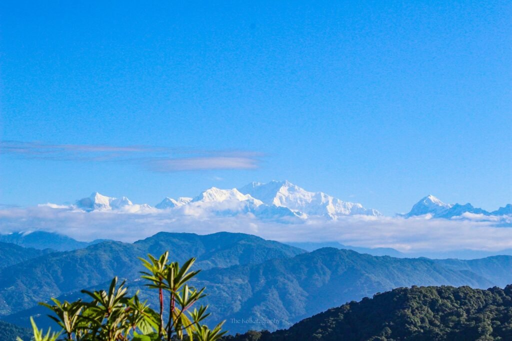 Layered Sikkim hills with Kanchenjunga in the distance
